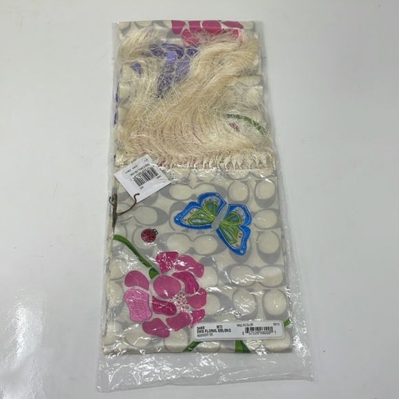 Coach Scarf Silk Signature Embroidered Floral Oblong MSRP $198-NWT - Picture 3 of 7